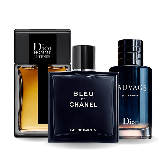 Kit 3 Perfumes - Sauvage Dior, Bleu de Chanel, Dior Homme Intense 100ml