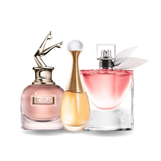 Kit 3 Perfumes - SCANDAL, J'ADORE e LA VIE EST BELLE 100 ml