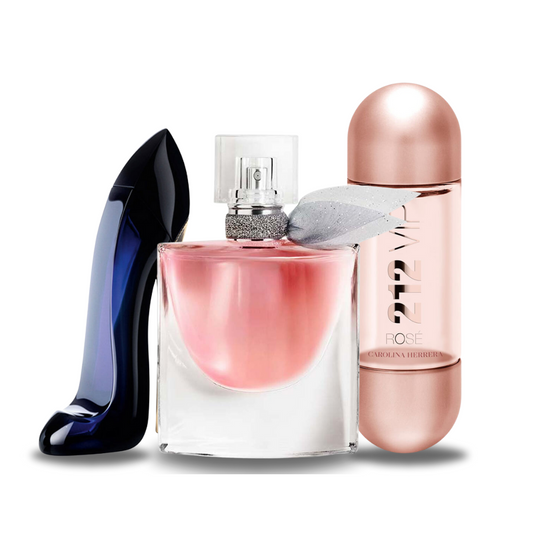 Kit 3 Perfumes - GOOD GIRL, LA VIE EST BELLE e 212 VIP ROSÉ 100 ml