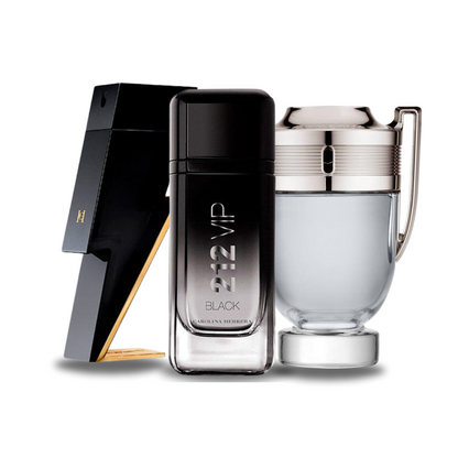 Kit 3 Perfumes - BAD BOY, 212 VIP BLACK e INVICTUS 100 ml