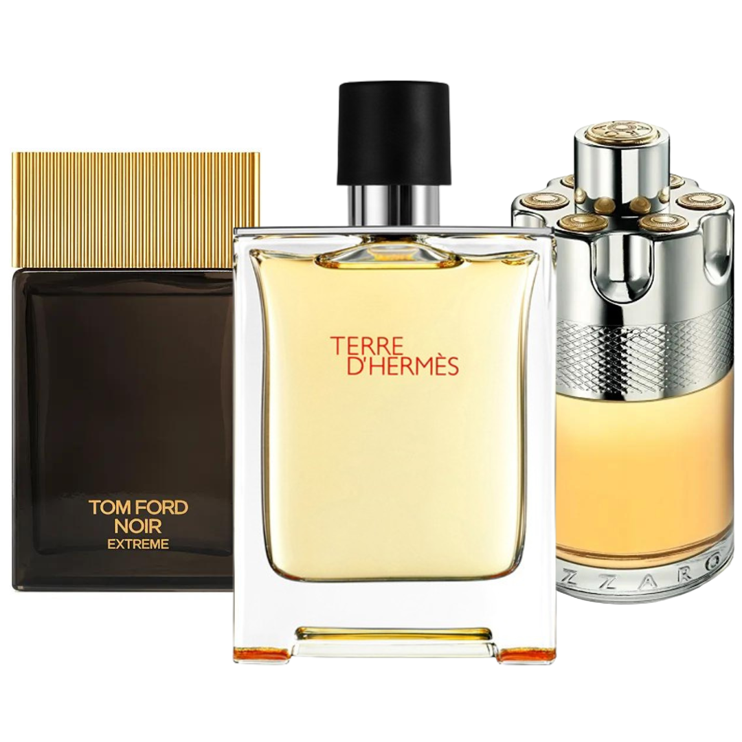 Kit 3 Perfumes - Terre d'Hermès, Azzaro Wanted, Tom Ford Noir Extreme 100ml