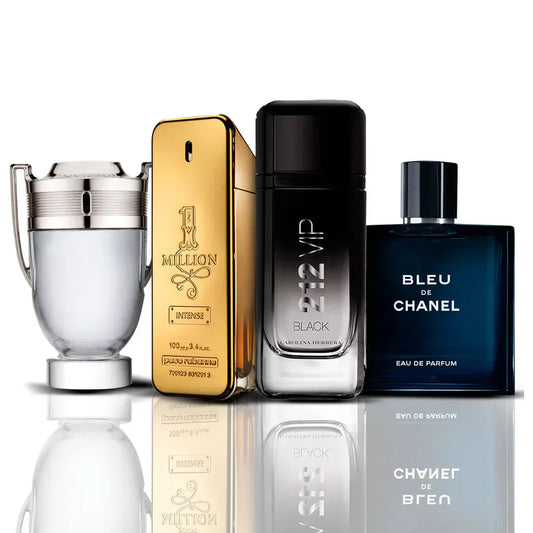 Kit 4 Perfumes - Invictus + One Million + 212 VIP Black + Bleu de Chanel 100ML Invictus 100ML