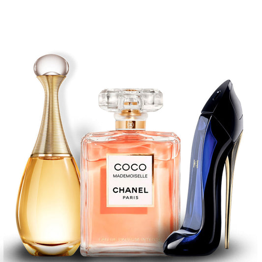 Kit 3 Perfumes - Coco Madeimossele, Good Girl, 212 VIP Rosè 100ml