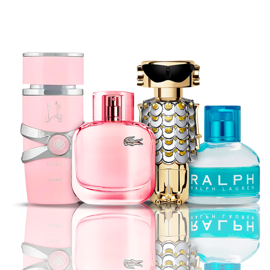 Kit 4 Perfumes - Fame + Yara + Lacoste Sparkling + Ralph Lauren 100ML